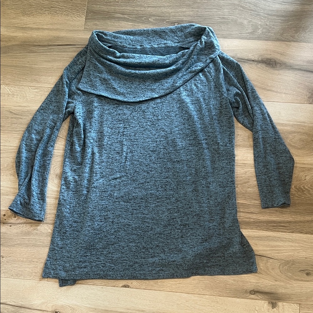 Elegant Heathered Cowl Neck Sweater